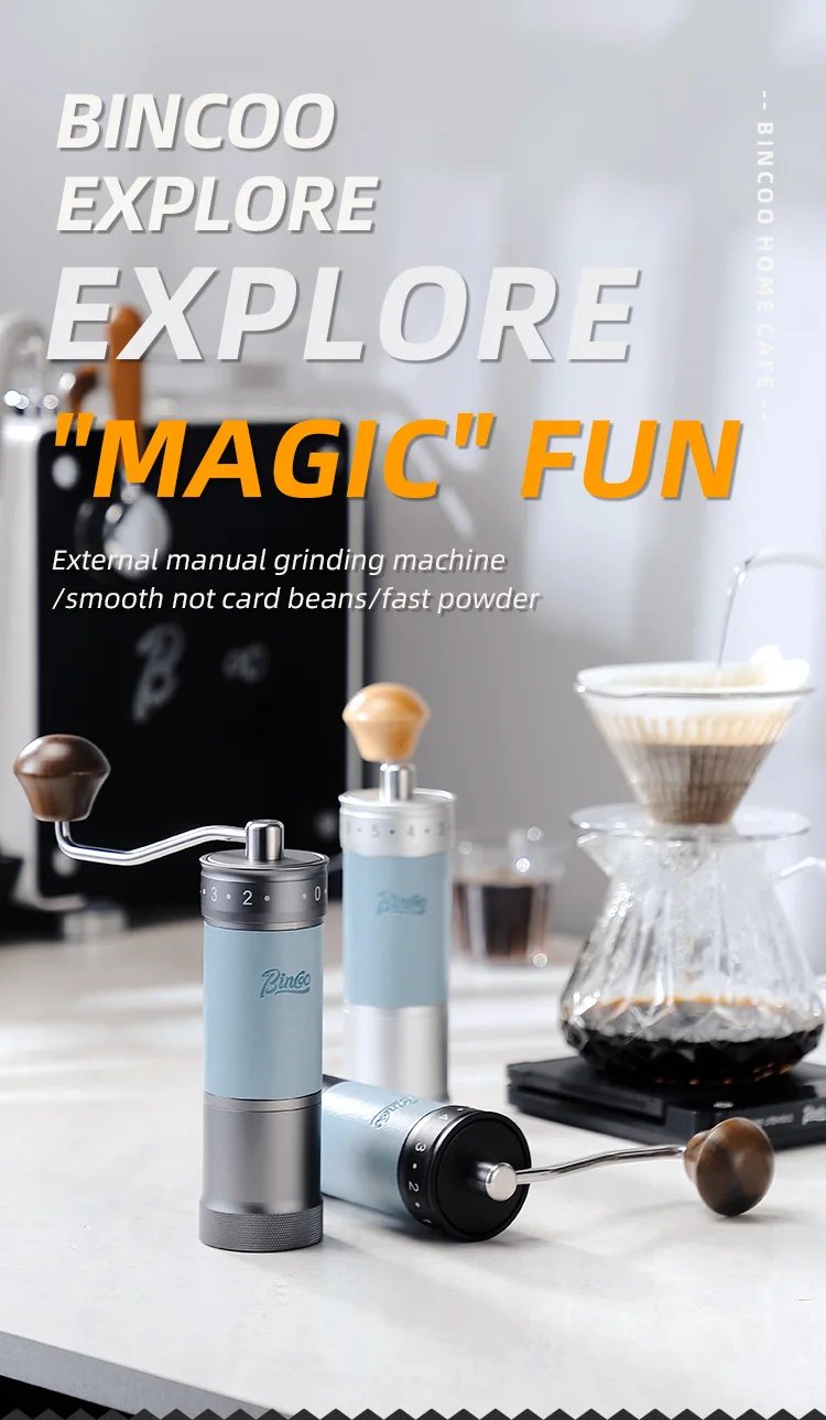 Bincoo Manual Coffee Grinder&ndash; Portable with Carry Bag External Grind Ideal for Home,Travel Adjustment Hander Grinder