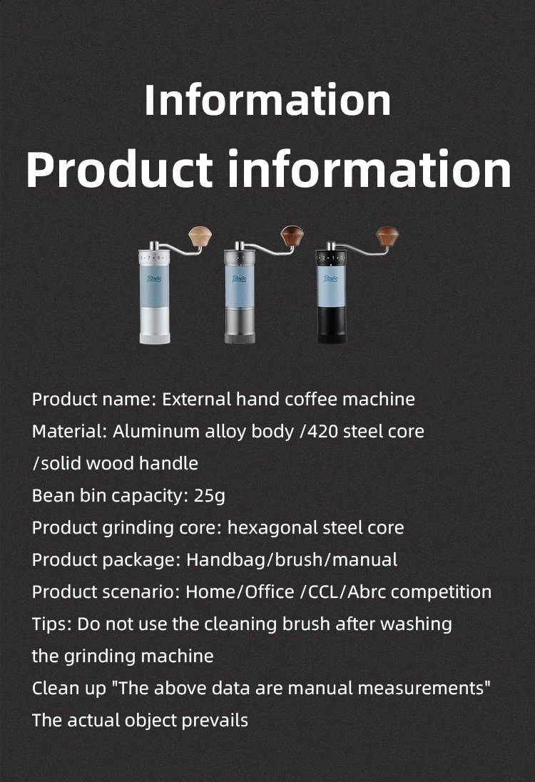 Bincoo Manual Coffee Grinder&ndash; Portable with Carry Bag External Grind Ideal for Home,Travel Adjustment Hander Grinder