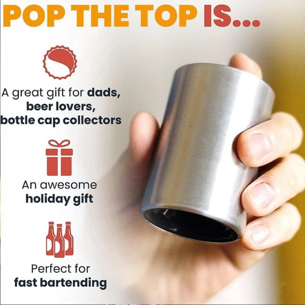 1PC Stainless Steel Automatic Beer Bottle Opener Kitchen Tool For Soda And Red Wine Cap Opening Bar Accessory