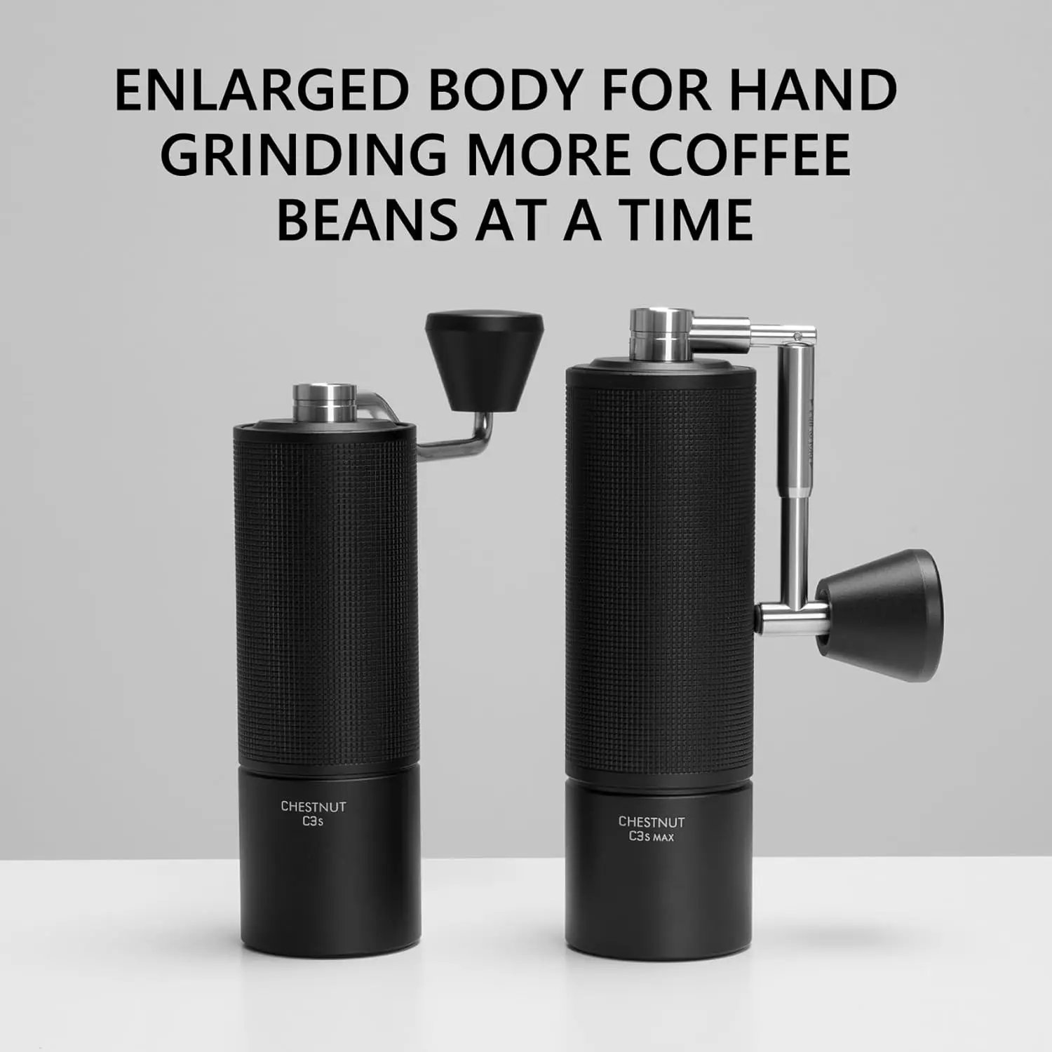 C3S Max Pro Manual Coffee Grinder Chestnut Capacity 30g with CNC Stainless Steel Conical Burr, Internal Adjustable Setting