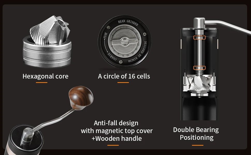 Manual Coffee Grinder,Hand Espresso Grinder with Stainless Steel Conical Burr,Coffee Bean Grinder with Portable Carry Bag