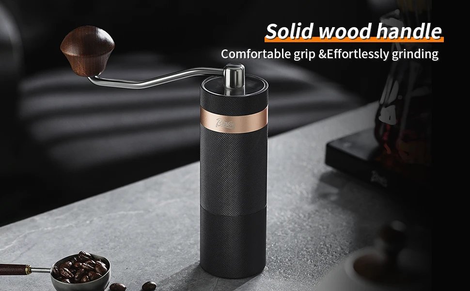 Manual Coffee Grinder,Hand Espresso Grinder with Stainless Steel Conical Burr,Coffee Bean Grinder with Portable Carry Bag