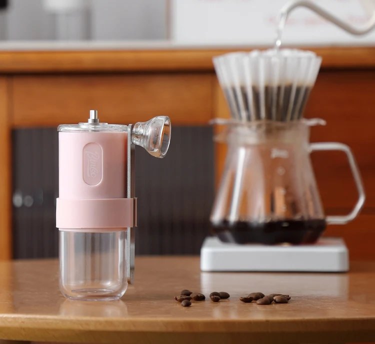 Bincoo Portable Manual Coffee Bean Grinder with Conical Ceramic Burr, Foldable Coffee Grinder for Outdoor Traveling Camping, Adj