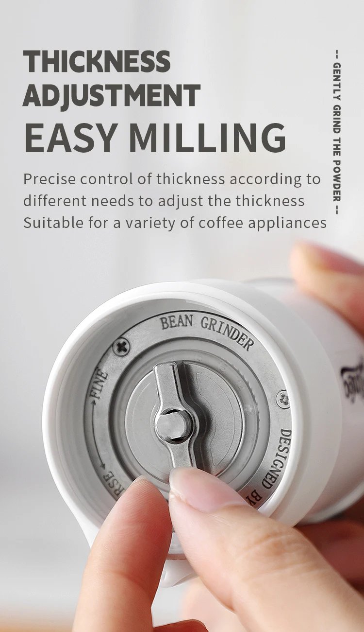 Bincoo Portable Manual Coffee Bean Grinder with Conical Ceramic Burr, Foldable Coffee Grinder for Outdoor Traveling Camping, Adj