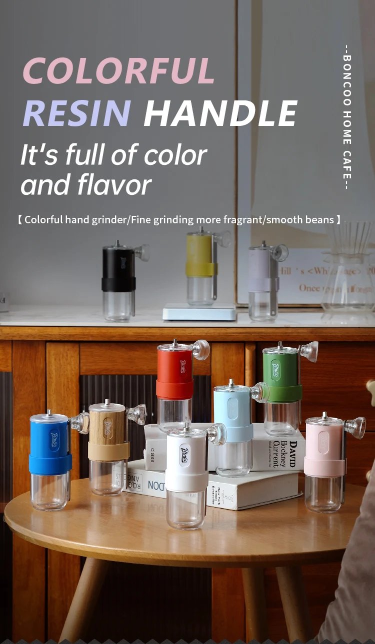 Bincoo Portable Manual Coffee Bean Grinder with Conical Ceramic Burr, Foldable Coffee Grinder for Outdoor Traveling Camping, Adj