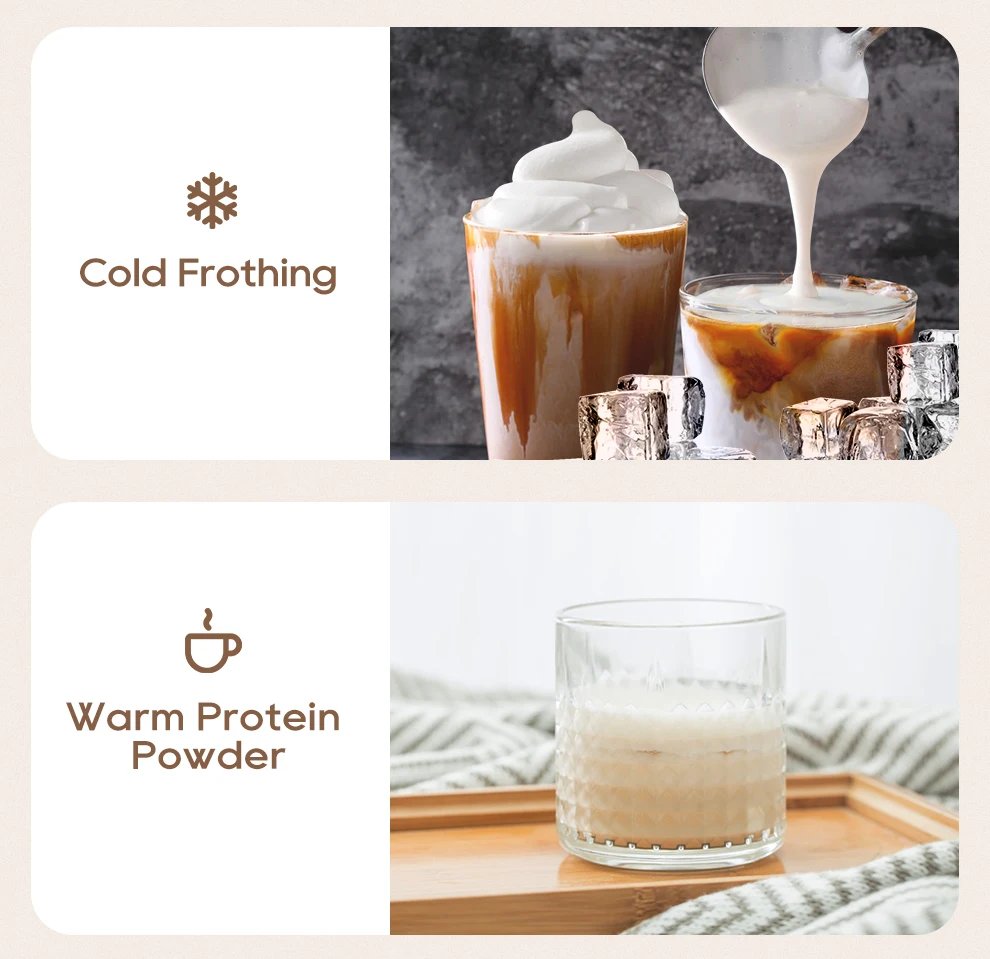 HiBREW 4 in 1 Milk Frother Frothing Foamer Fully automatic Milk Warmer Cold/Hot Latte Cappuccino Chocolate Protein powder M3A