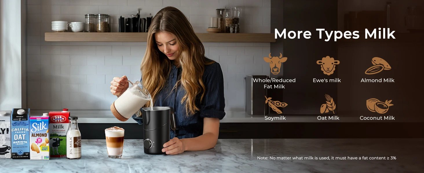 Electric Milk Frother 600ml Automatic Cold Hot Foam Maker for Coffee Latte Cappuccino Macchiato Hot Chocolate Kitchen Appliance