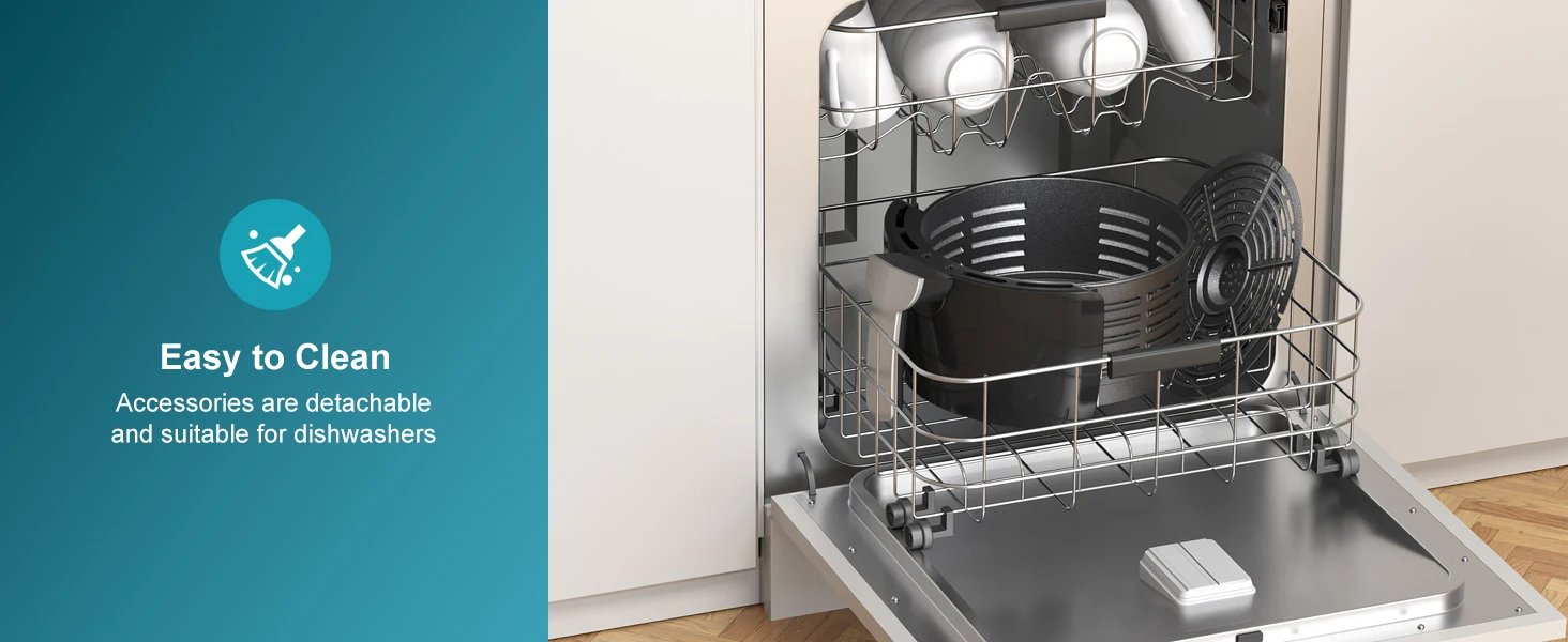 ULTREAN 4L Air Fryer Electric Hot fryer Oil-free Auto Household Kitchen 360&deg;Baking Convection Oven Deep Fryer with Touch Control