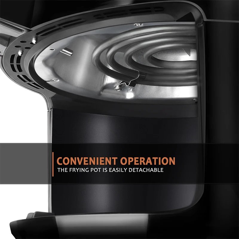 ULTREAN 4L Air Fryer Electric Hot fryer Oil-free Auto Household Kitchen 360&deg;Baking Convection Oven Deep Fryer with Touch Control