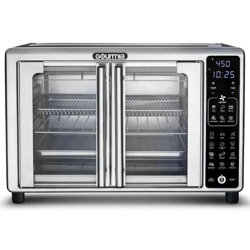 New Gourmia 1700W 6-Slice Digital Toaster Oven Air Fryer, 19 One-Touch Presets, 24L, Stainless Steel