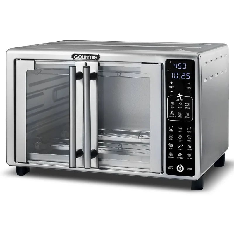 New Gourmia 1700W 6-Slice Digital Toaster Oven Air Fryer, 19 One-Touch Presets, 24L, Stainless Steel