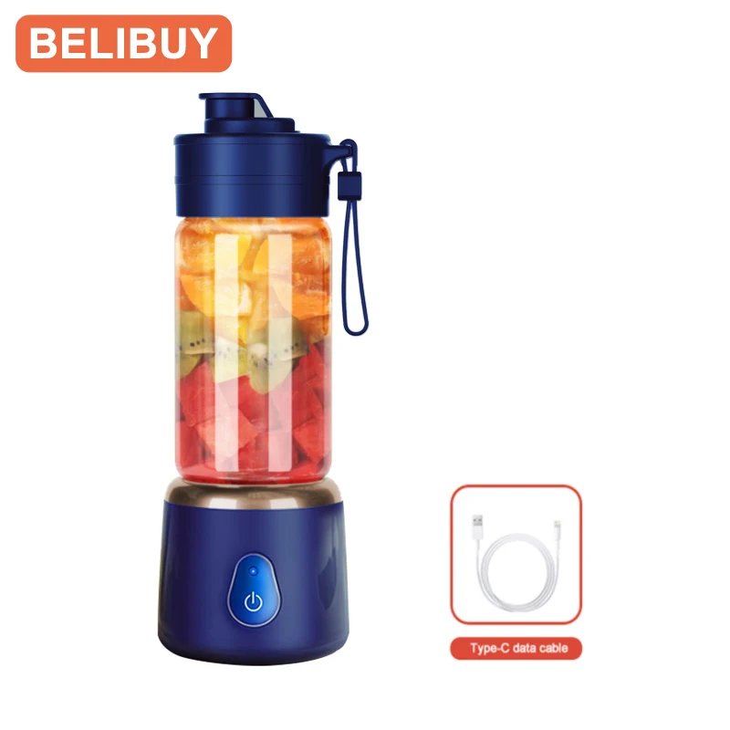 Portable Blender Electric Juicer 600ML Fruit Mixers 2000mAh USB Rechargeable Smoothie Mini Blender Multifunction Juice Maker