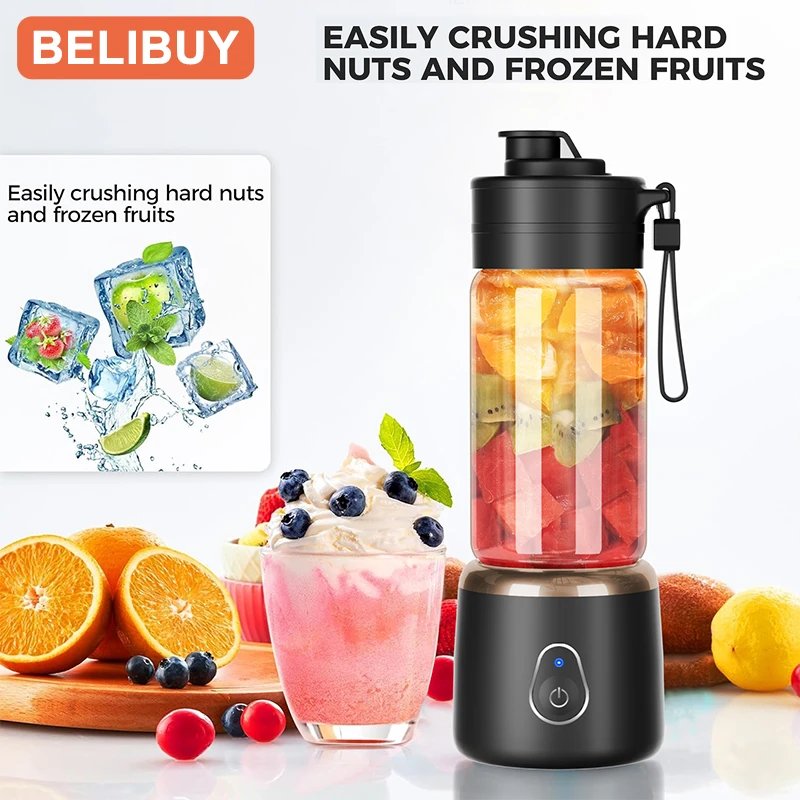 Portable Blender Electric Juicer 600ML Fruit Mixers 2000mAh USB Rechargeable Smoothie Mini Blender Multifunction Juice Maker