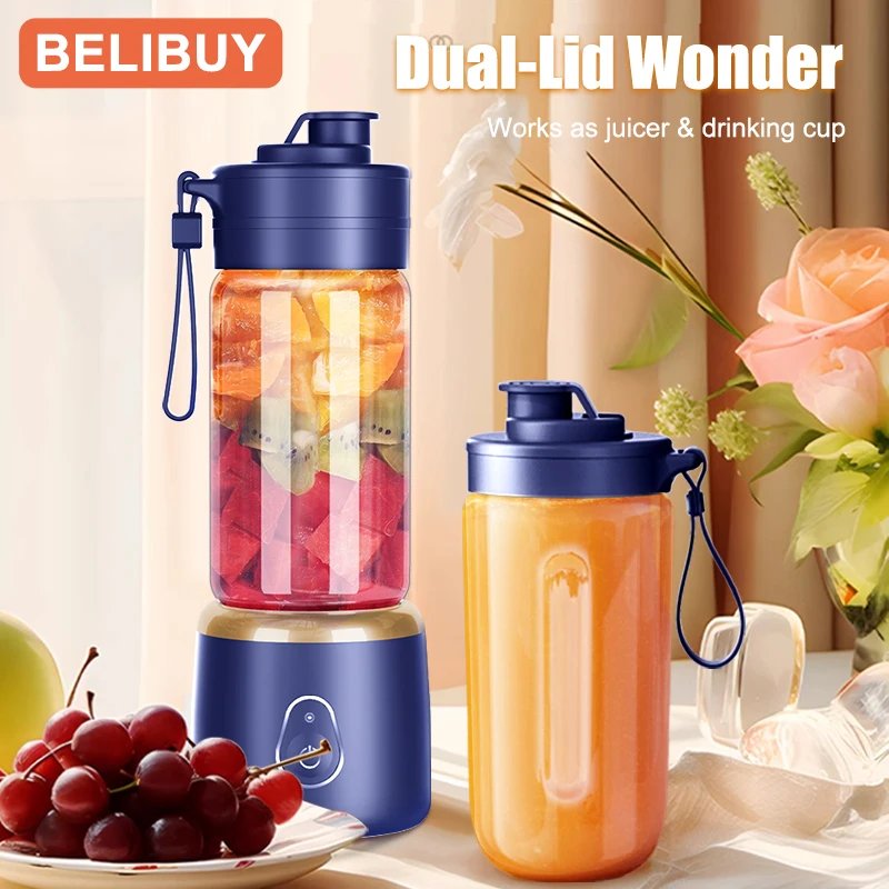 Portable Blender Electric Juicer 600ML Fruit Mixers 2000mAh USB Rechargeable Smoothie Mini Blender Multifunction Juice Maker