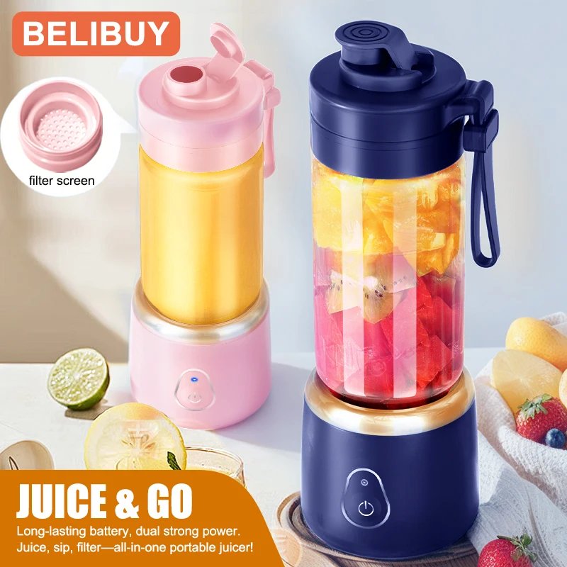 Portable Blender Electric Juicer 600ML Fruit Mixers 2000mAh USB Rechargeable Smoothie Mini Blender Multifunction Juice Maker