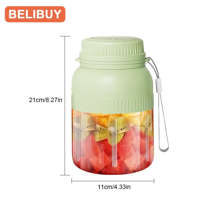 500/1300ML Electric Juicer Cup 6 Blades Blender Milkshake Machine USB Portable Fruit Milk Mixing Tool Mini Fresh Juice Blender