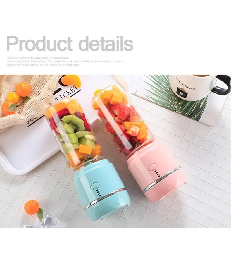 Portable Electric Fruit Juicer Wireless USB Rechargeable 6 Blades Mini Mixer Multifunction Summer Smoothie Blender Machine Portable Electric Fruit Juicer Wireless USB Rechargeable 6 Blades Mini Mixer Multifunction Summer Smoothie Blender Machine