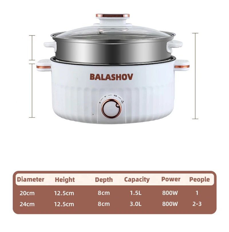 3L Portable Electric Rice Cooker 110V US Multifunctional Double Layer Pan Non-stick Cookware for Kitchen and Home Appliance