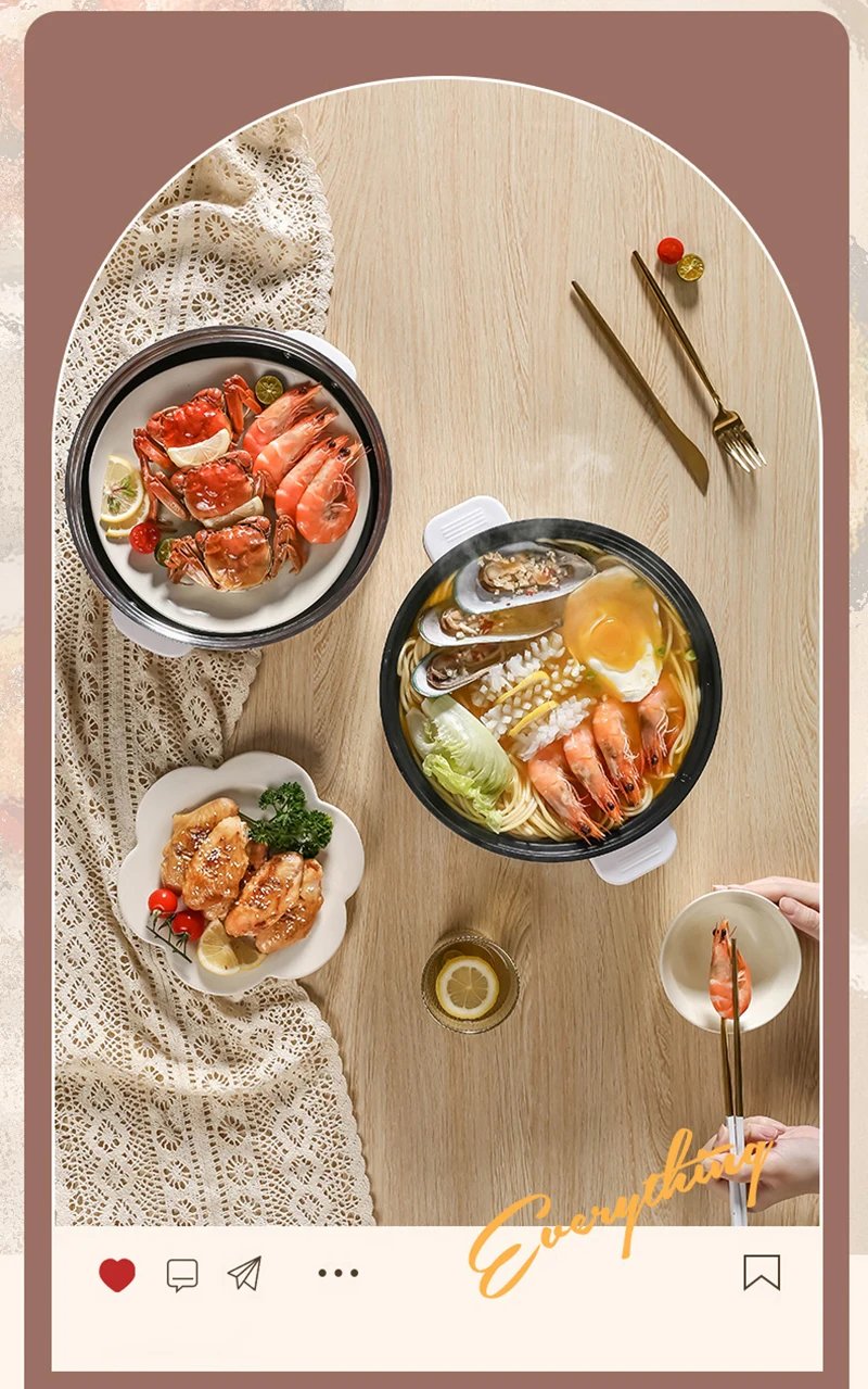 3L Portable Electric Rice Cooker 110V US Multifunctional Double Layer Pan Non-stick Cookware for Kitchen and Home Appliance