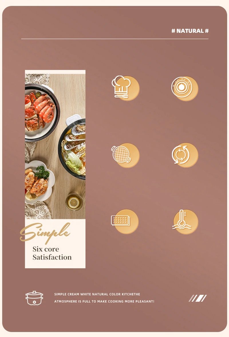 3L Portable Electric Rice Cooker 110V US Multifunctional Double Layer Pan Non-stick Cookware for Kitchen and Home Appliance