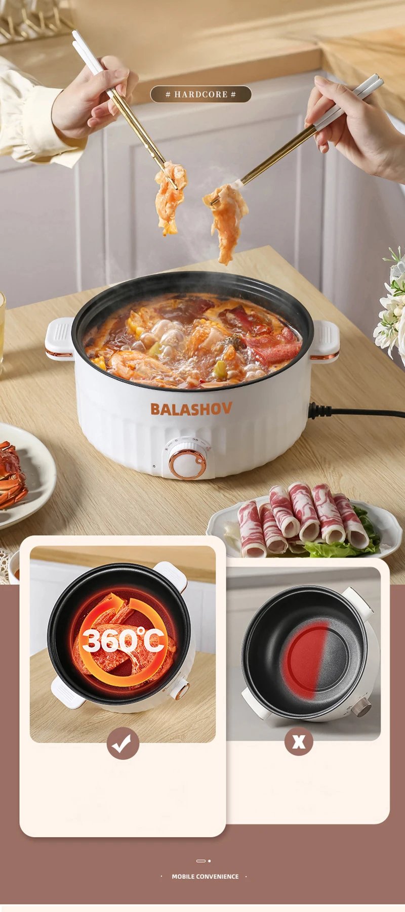 3L Portable Electric Rice Cooker 110V US Multifunctional Double Layer Pan Non-stick Cookware for Kitchen and Home Appliance