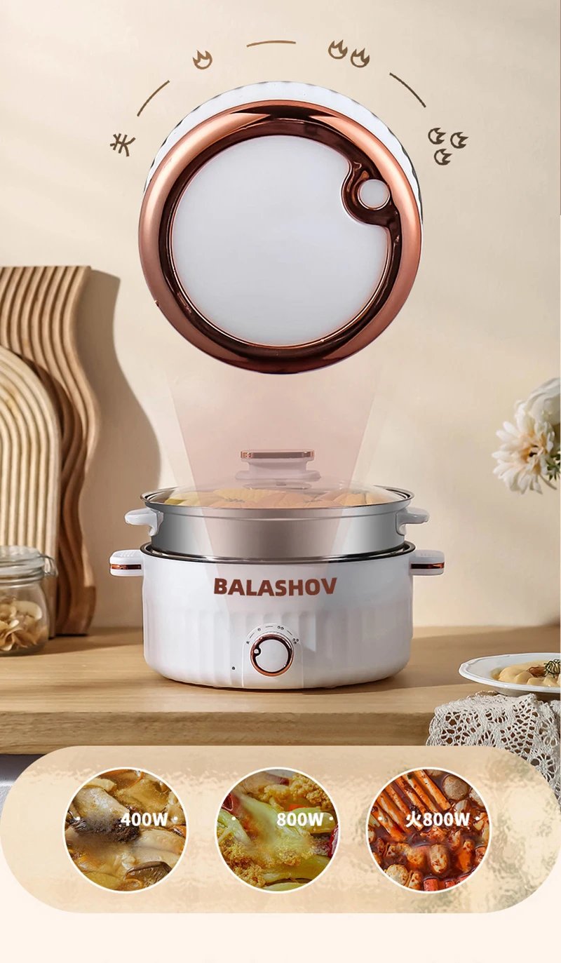 3L Portable Electric Rice Cooker 110V US Multifunctional Double Layer Pan Non-stick Cookware for Kitchen and Home Appliance