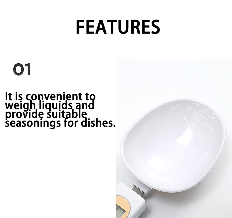 Mini Spoon Scale Digital Kitchen Scale Electronic LCD Food Scale 0.1-500g Cooking Flour Milk Coffee Powder Weight Measure Spoon