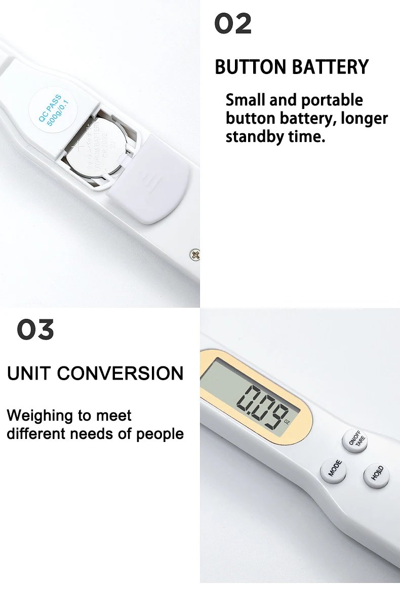 Mini Spoon Scale Digital Kitchen Scale Electronic LCD Food Scale 0.1-500g Cooking Flour Milk Coffee Powder Weight Measure Spoon