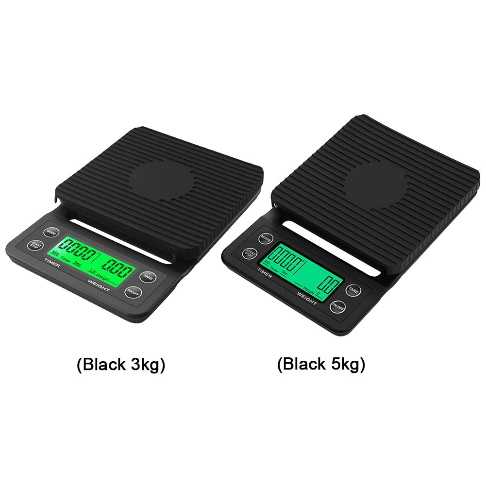 5/3kg LCD Kitchen Coffee Scale with Timing Digital Display Timer Coffee Weight Tool High Precision Measuring Precision LCD Scale