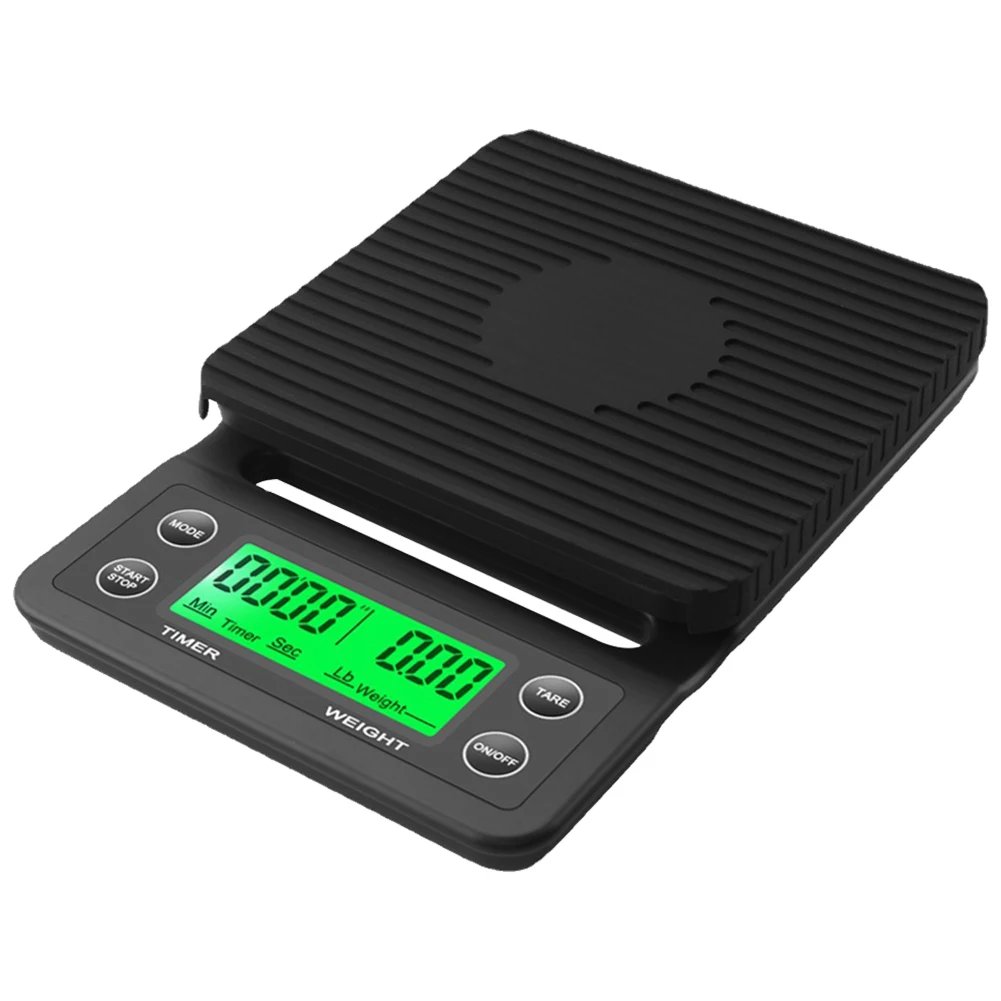 5/3kg LCD Kitchen Coffee Scale with Timing Digital Display Timer Coffee Weight Tool High Precision Measuring Precision LCD Scale