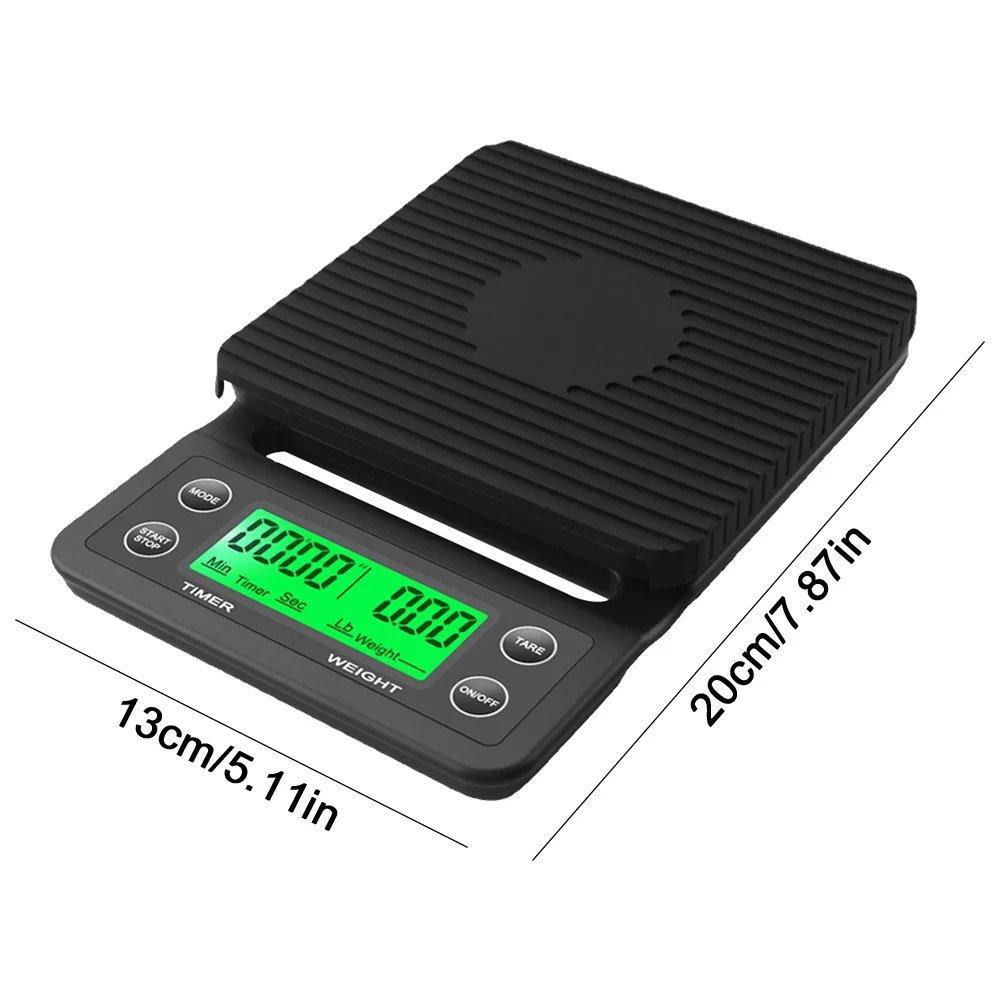 5/3kg LCD Kitchen Coffee Scale with Timing Digital Display Timer Coffee Weight Tool High Precision Measuring Precision LCD Scale
