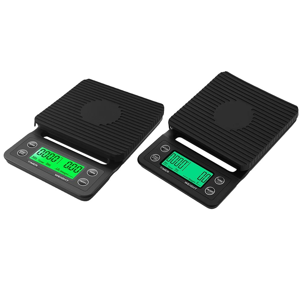 5/3kg LCD Kitchen Coffee Scale with Timing Digital Display Timer Coffee Weight Tool High Precision Measuring Precision LCD Scale