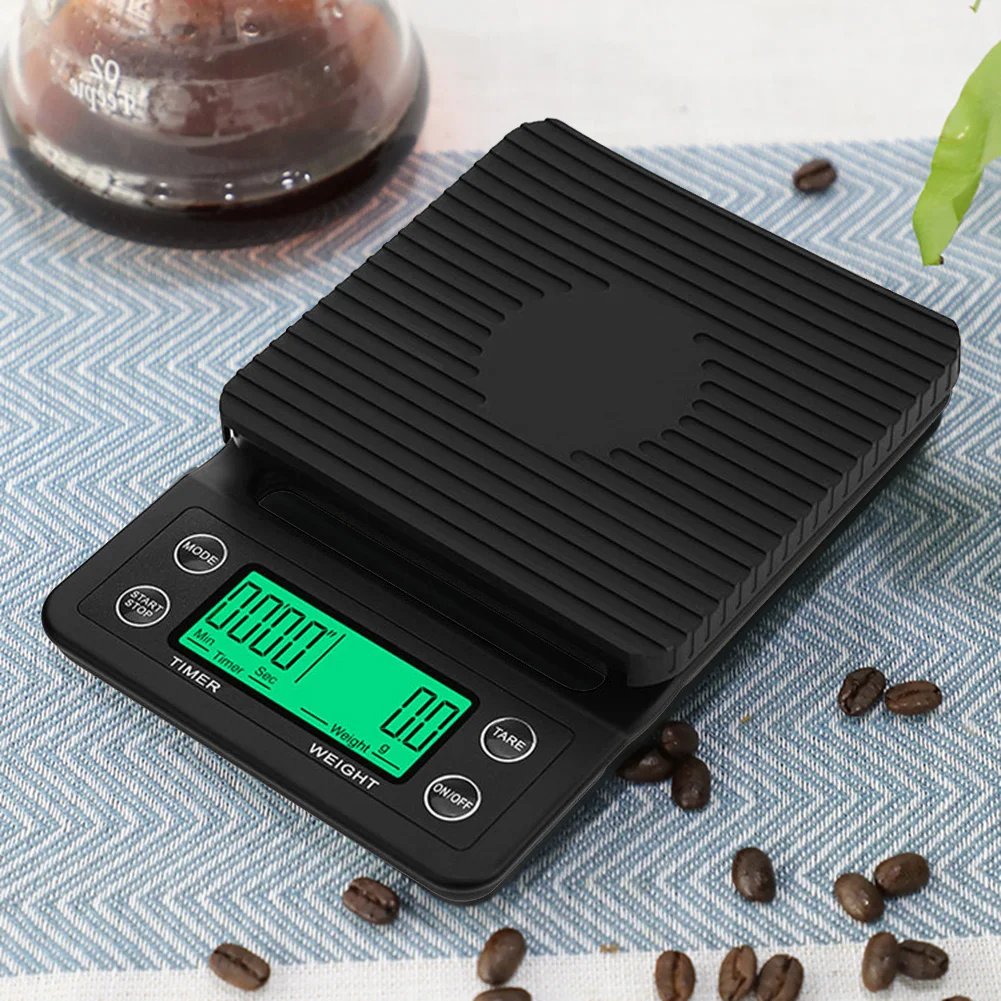 5/3kg LCD Kitchen Coffee Scale with Timing Digital Display Timer Coffee Weight Tool High Precision Measuring Precision LCD Scale
