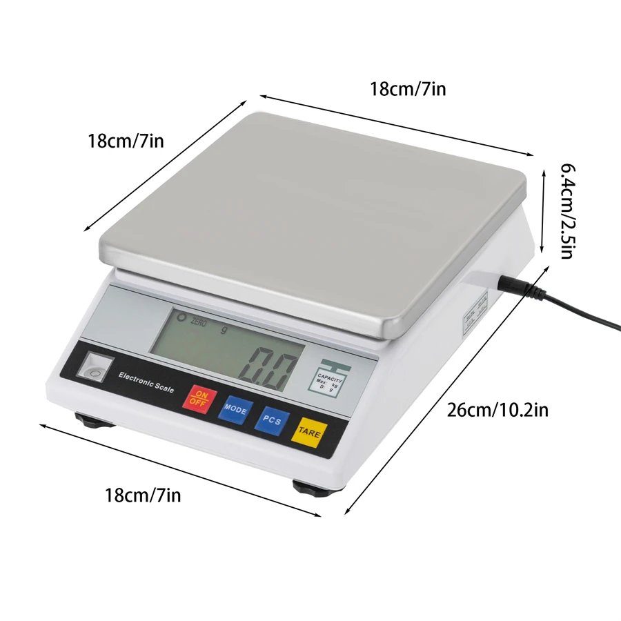 High Precision Scale, Accurate Digtal Lab Industrial Electronic Scale, Commerical Counting Kitchen Scale with LCD Screen