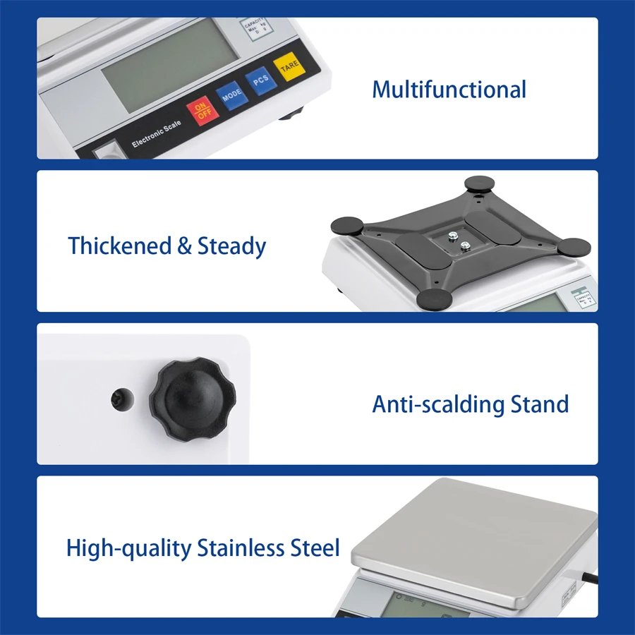 High Precision Scale, Accurate Digtal Lab Industrial Electronic Scale, Commerical Counting Kitchen Scale with LCD Screen