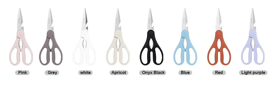 ELITEQUO All Purpose Kitchen Scissors, Heavy Duty Stainless Steel Scissors, Dishwasher Safe, Soft Grip Comfort Handle