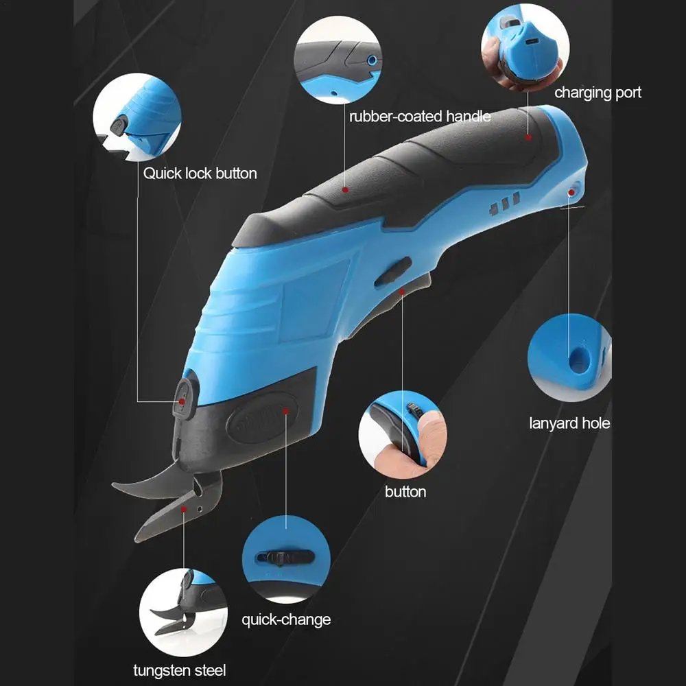 Cardboard Cordless Scissors USB Rechargeable Scissors Multi purpose Fabric Scissors Ergonomic Leather Carpet Cutting Tool