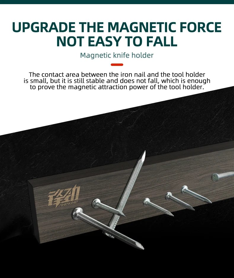 FINDKING New Design Powerful Magnetic Knife Strip Handmade Ash Wood Knives Holder Wall Mount Block  3pcs 12' 16' 18 inch Rack