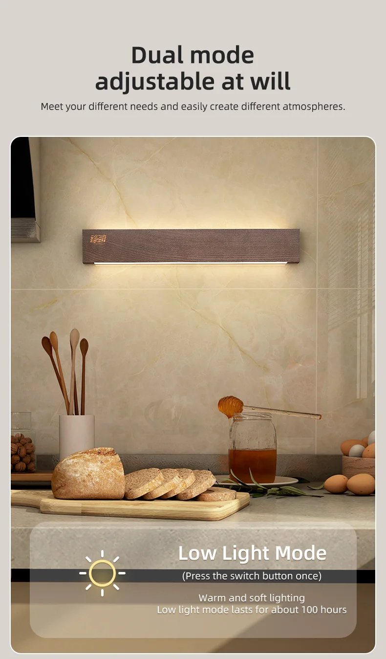 FINDKING New Design Powerful LED Lighted Magnetic Knife Strip Handmade Ash Wood Knives Holder Wall Mount Block  16' 18 inch Rack