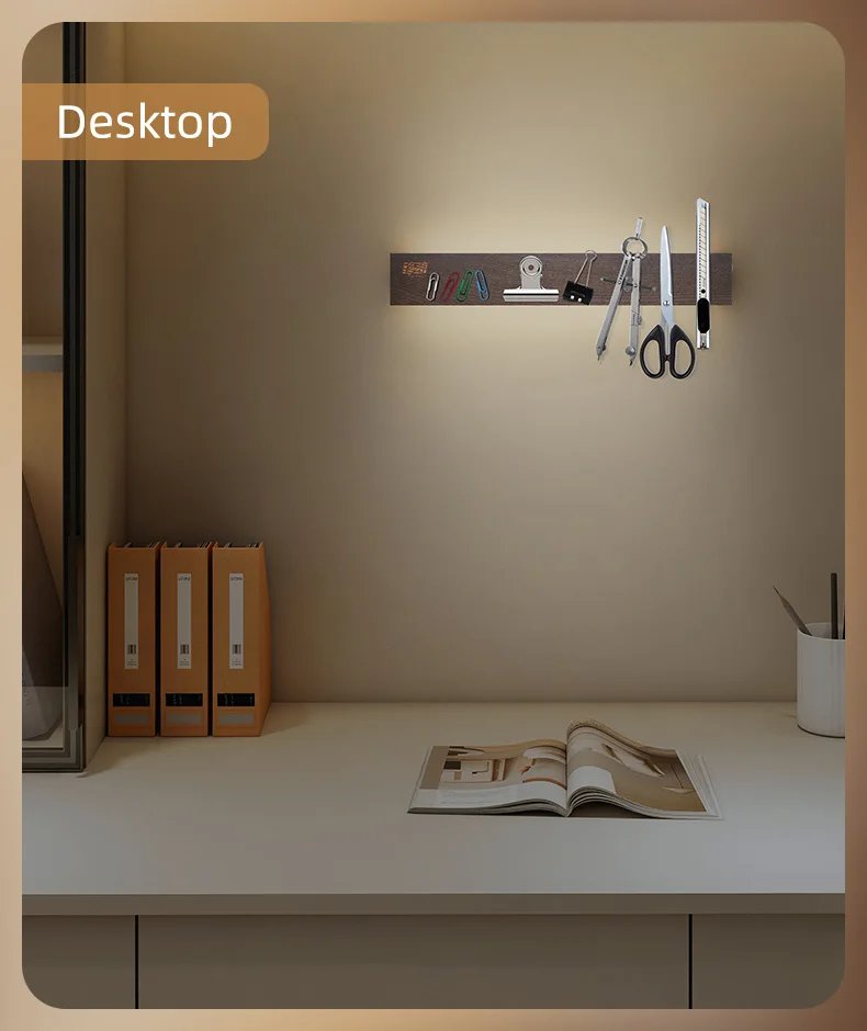 FINDKING New Design Powerful LED Lighted Magnetic Knife Strip Handmade Ash Wood Knives Holder Wall Mount Block  16' 18 inch Rack