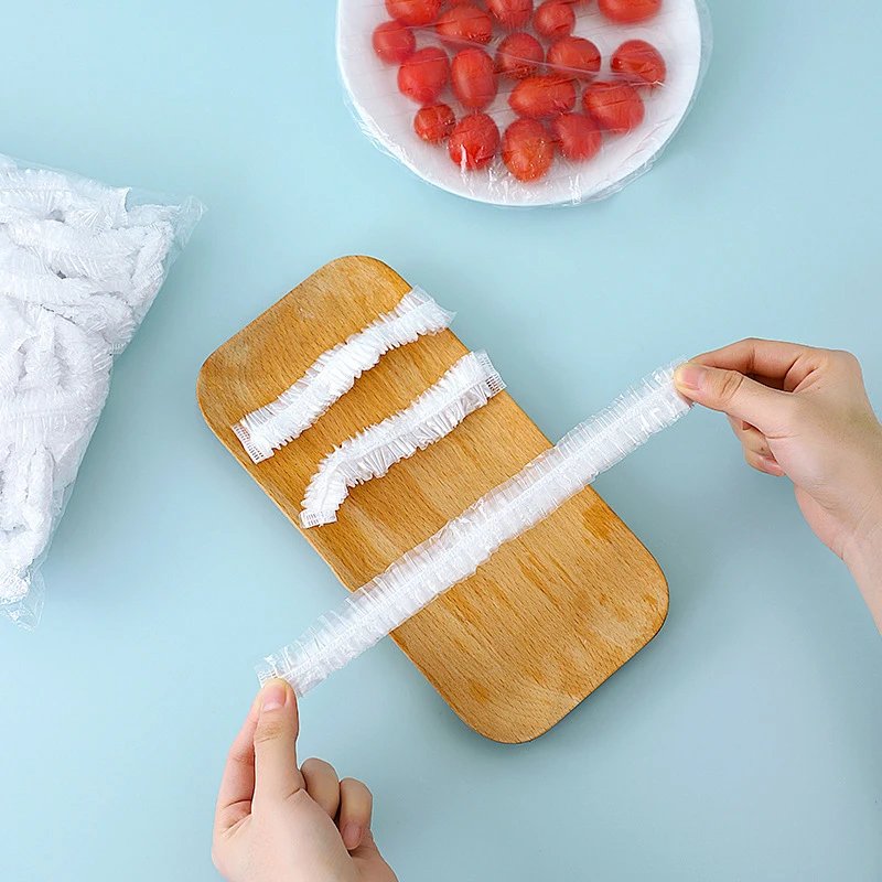 100 Reusable Food Storage Covers Keep Fresh Food Plastic Wrap Plate Clings Film