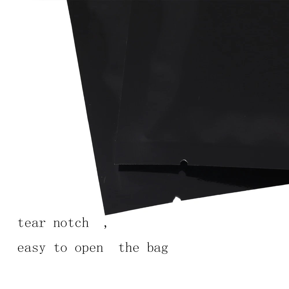 Reusable Metallic Mylar Organizer Bags, Open Top Pouches, Vacuum Heat Seal, Smell Proof Packaging Bags, Glossy Black Reusable Metallic Mylar Organizer Bags, Open Top Pouches, Vacuum Heat Seal, Smell Proof Packaging Bags, Glossy Black