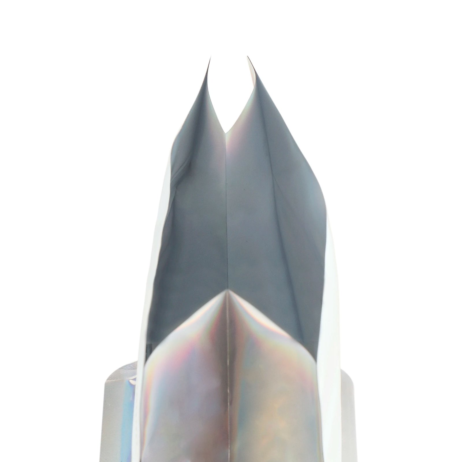 50pcs Aluminum Foil Eight-sided Coffee Mylar Packaging Doypack Reusable Glossy Holographic Silver Stand Up Zip Lock Pouches