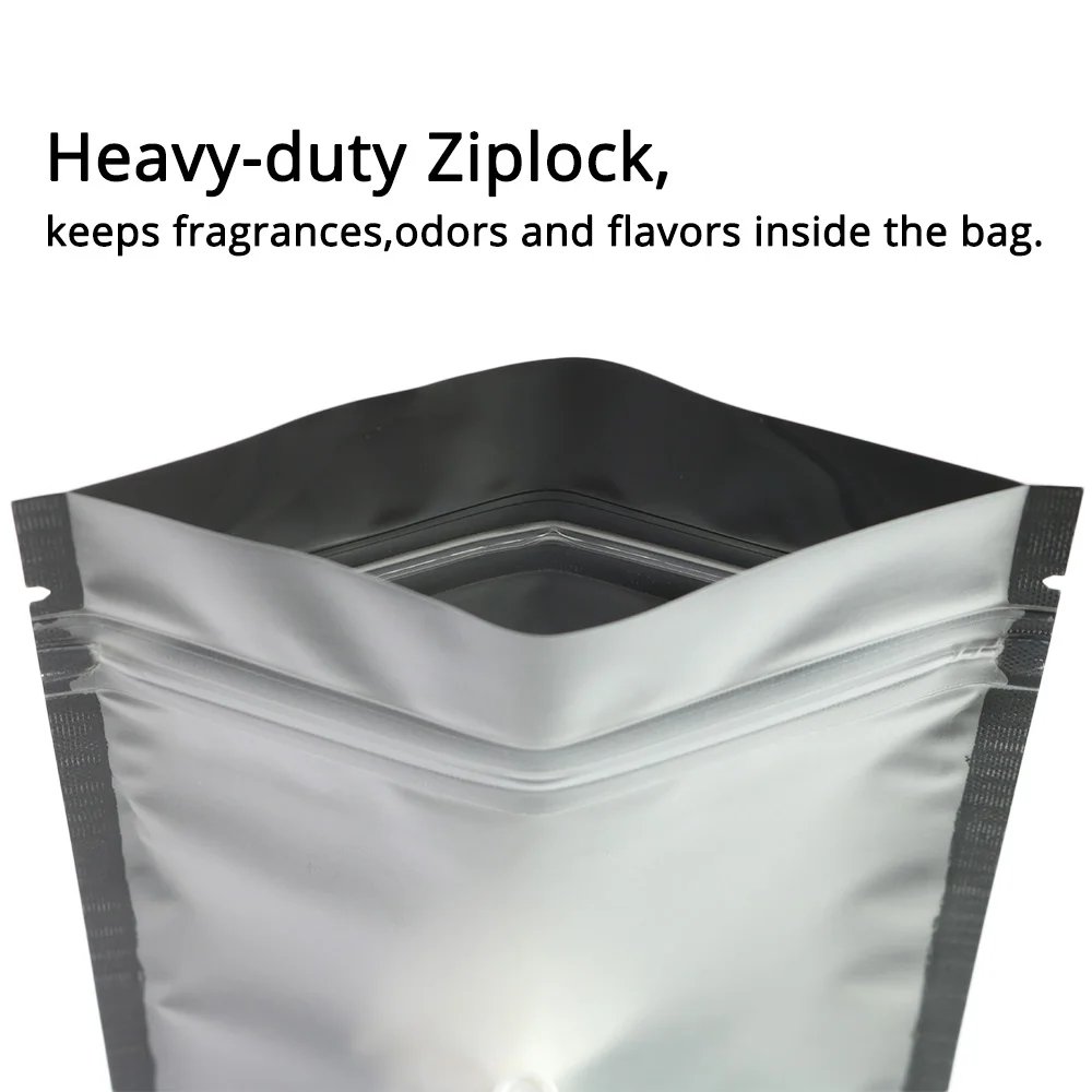 Heat Sealable Flat Plastic Mylar Packaging Bags Reusable Eco-friendly Zipper Matte Black Zip Lock Pouch With Frosted Window Heat Sealable Flat Plastic Mylar Packaging Bags Reusable Eco-friendly Zipper Matte Black Zip Lock Pouch With Frosted Window