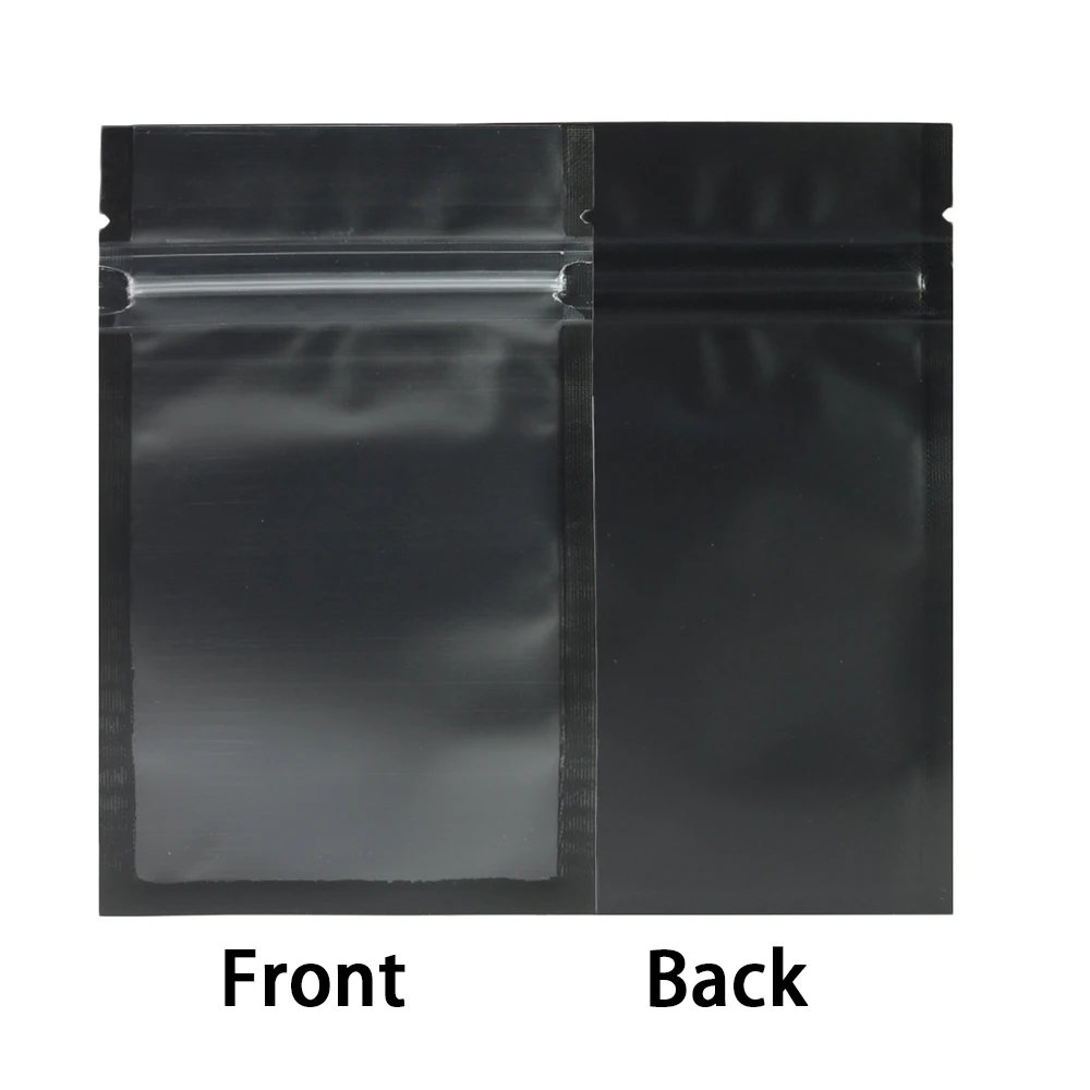 Heat Sealable Flat Plastic Mylar Packaging Bags Reusable Eco-friendly Zipper Matte Black Zip Lock Pouch With Frosted Window Heat Sealable Flat Plastic Mylar Packaging Bags Reusable Eco-friendly Zipper Matte Black Zip Lock Pouch With Frosted Window