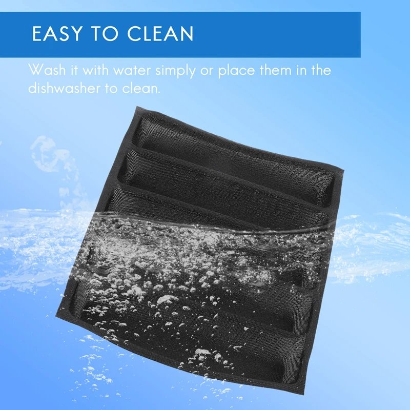 Silicone Pan - Non-Stick Perforated Fench Bread Pan Forms , Hot Dog Molds , Baking Liners Mat Bread Mould