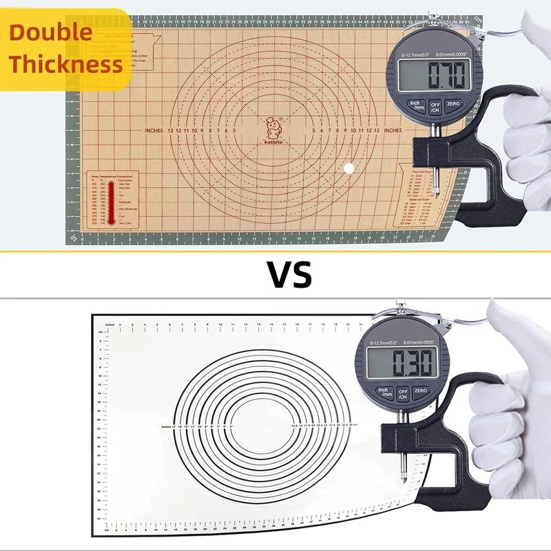 katbite 26.1''x16.02'' Silicone Pastry Mat with scale, Non-Slip Dough Rolling Mat, Non-Stick, Heat Resistant Baking Tools