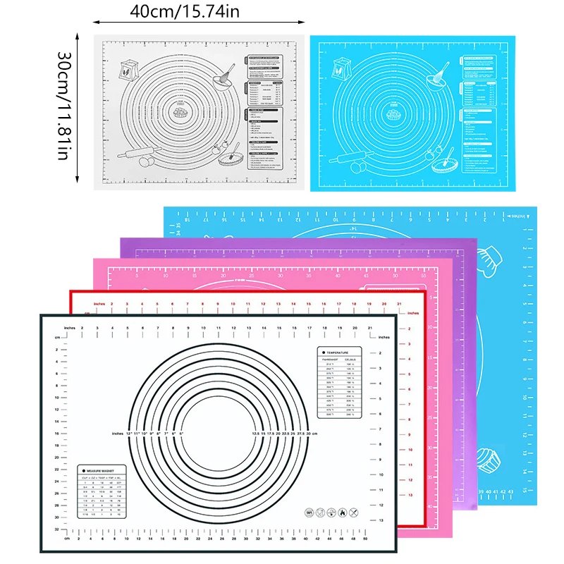 Silicone Baking Mats Sheet Pizza Dough Non-Stick Maker Holder Pastry Kitchen Accessories Cooking Tools Utensils Bakeware Gadget
