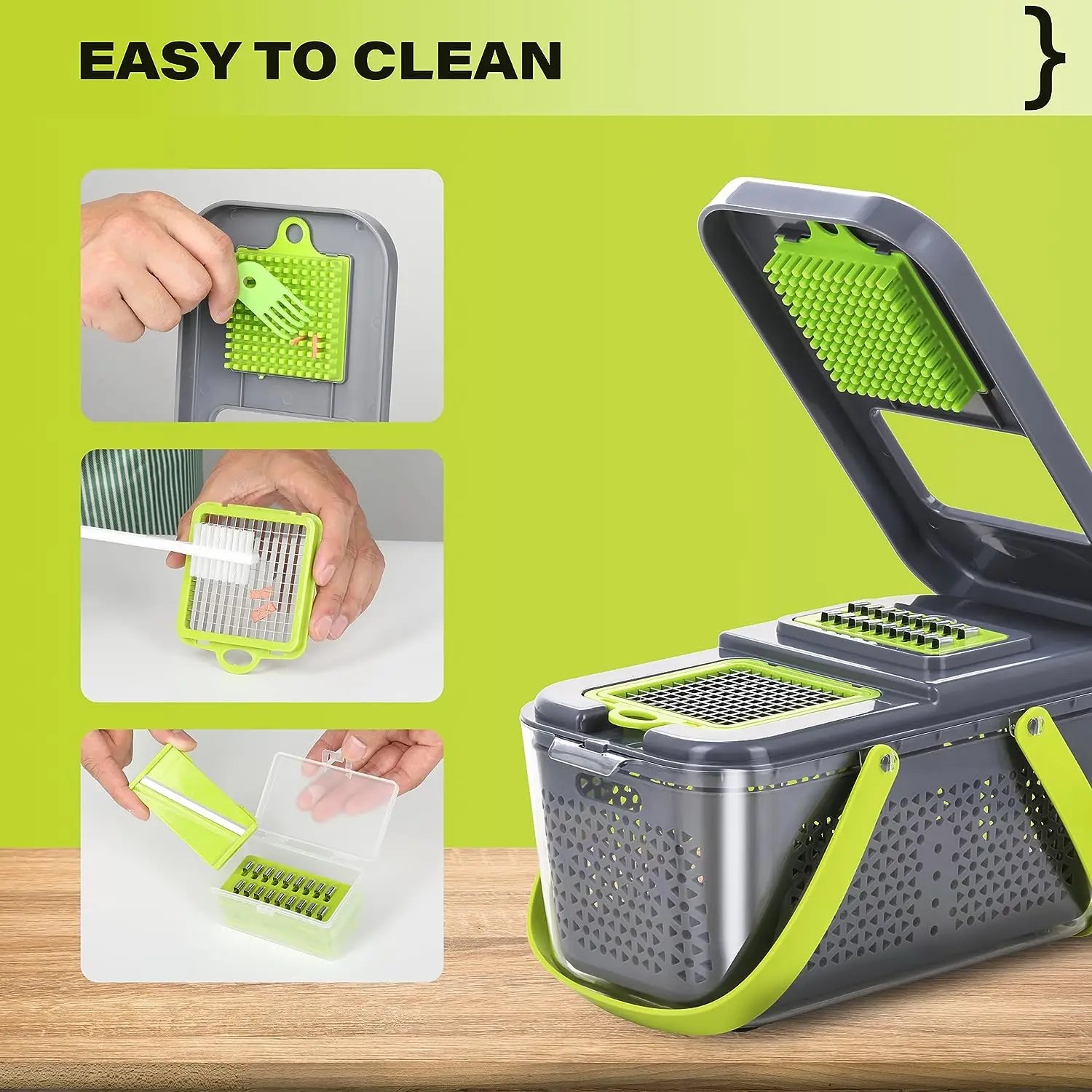 Vegetable Chopper Onion Grater Carrot Potato Shredder Fruit Slicer Garlic Chopper Multifunctional Kitchen Tool with Container