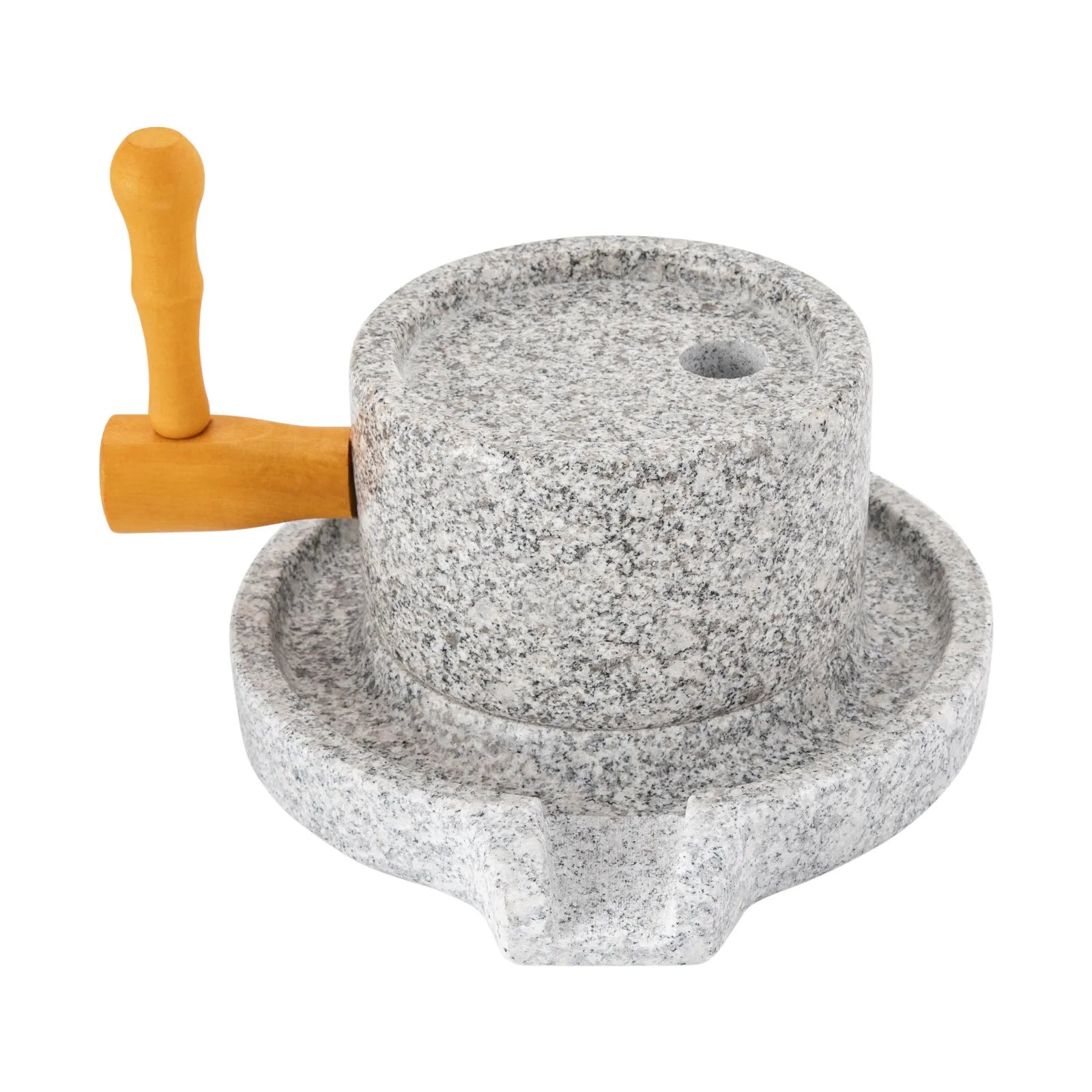 Manual Millstone Grinder Traditional Hand-Push Chili Pepper Mung Bean Flour Mill Grinder Marble Mini Stone Mill